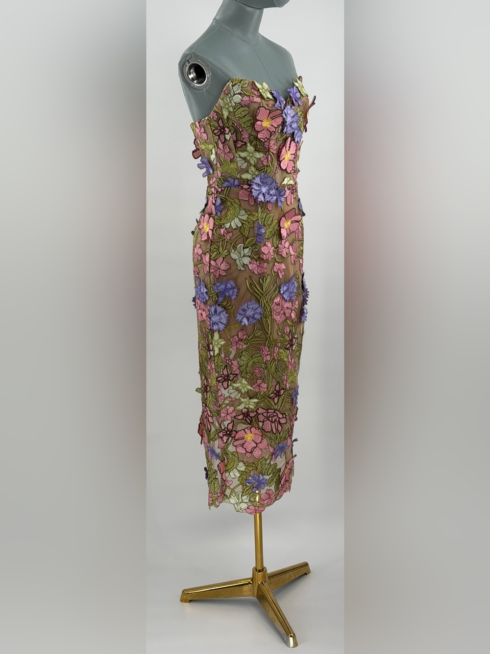 🆕 BRONX & BANCO 🧿 NWOT Iris Floral Maraya Midi Dress, Pink Multi - Sz XS US 2 - Picture 4 of 16